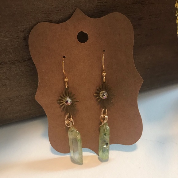 Jewelry Handcrafted Celestial Swarovski Crystal Quartz Drop Earrings